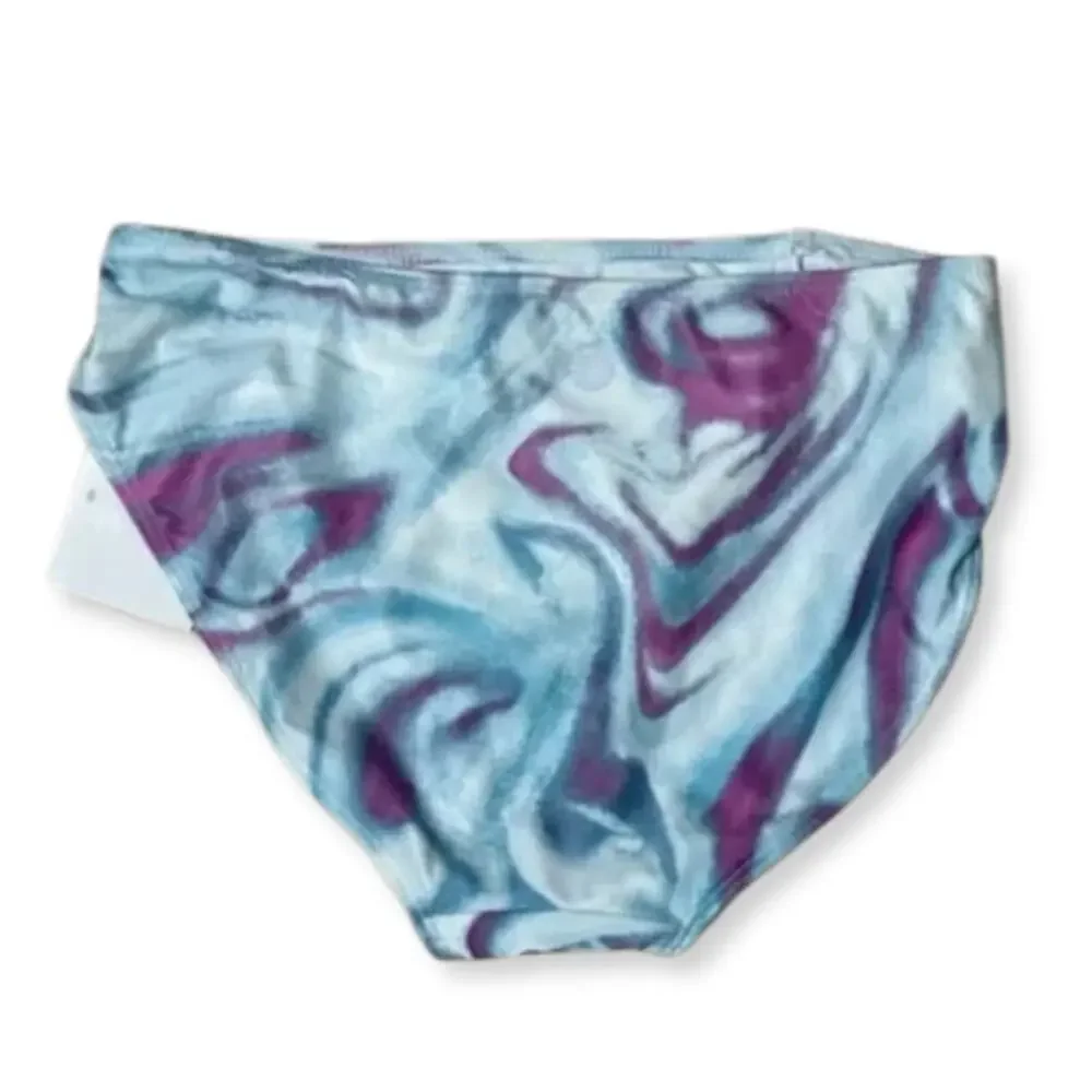 Z By Zella Bikini Bottoms Tie Dye Fully Lined Quick Dry Purple/Blue Girls 8 NWT